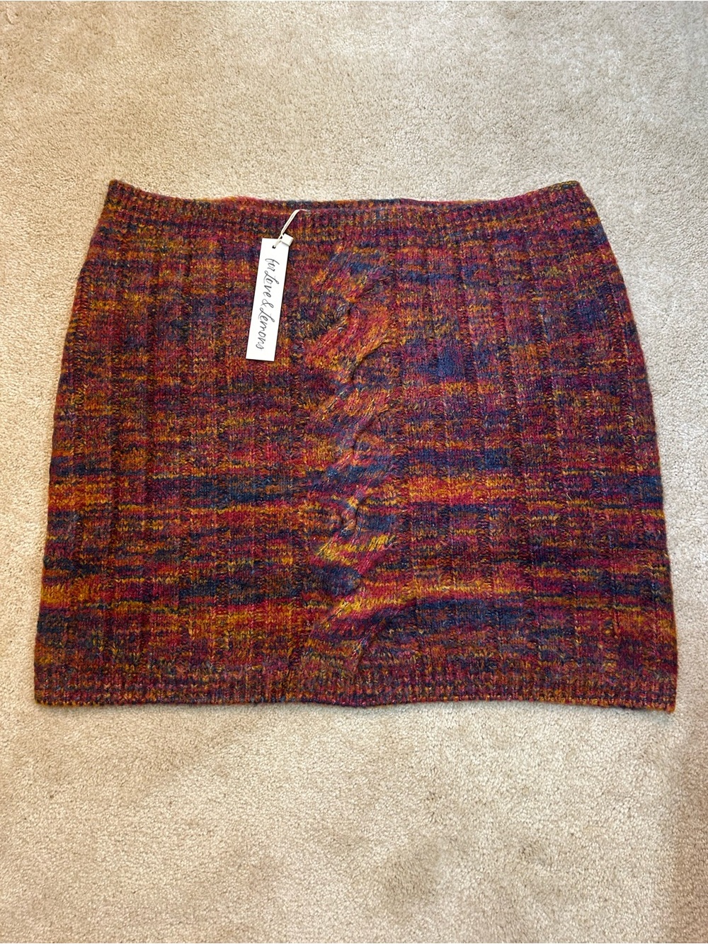 For Love & Lemons Ruby Knit Mini Skirt Plus Size 2XL NWT MSRP $115